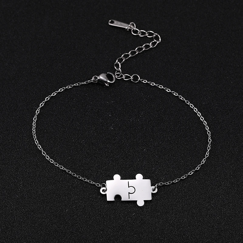 Puzzle Pendant Bracelet for Women Simple Stainless Steel Bracelet Fashion Women's Bracelets Jewelry for Party Trend Gift