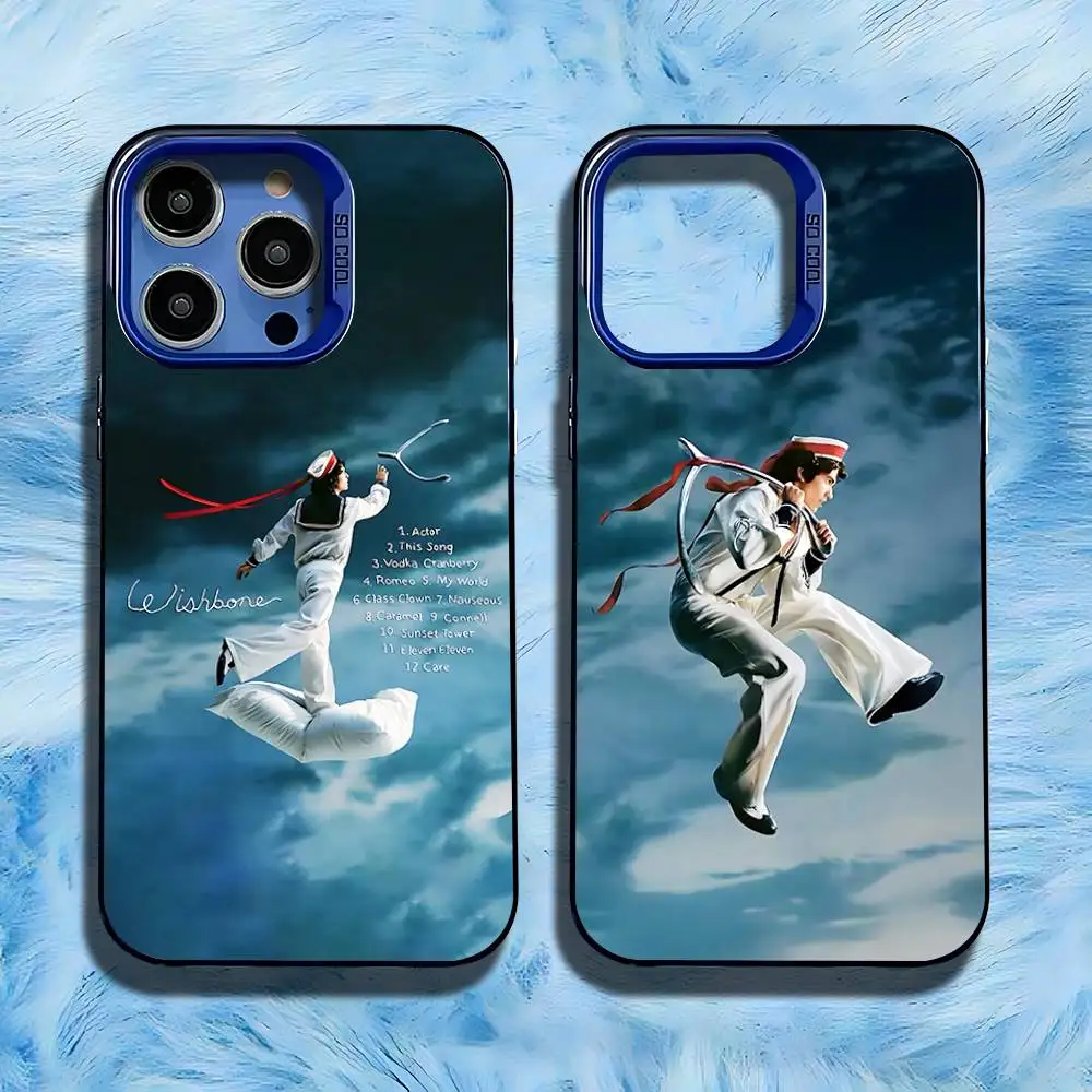 

C-Conan G-Gray Wishbone Phone Case For iPhone 16,15,14,13,12,11,Pro,Max,Plus,Mini,SE Anti Fall Blue Matte Hard Bumper