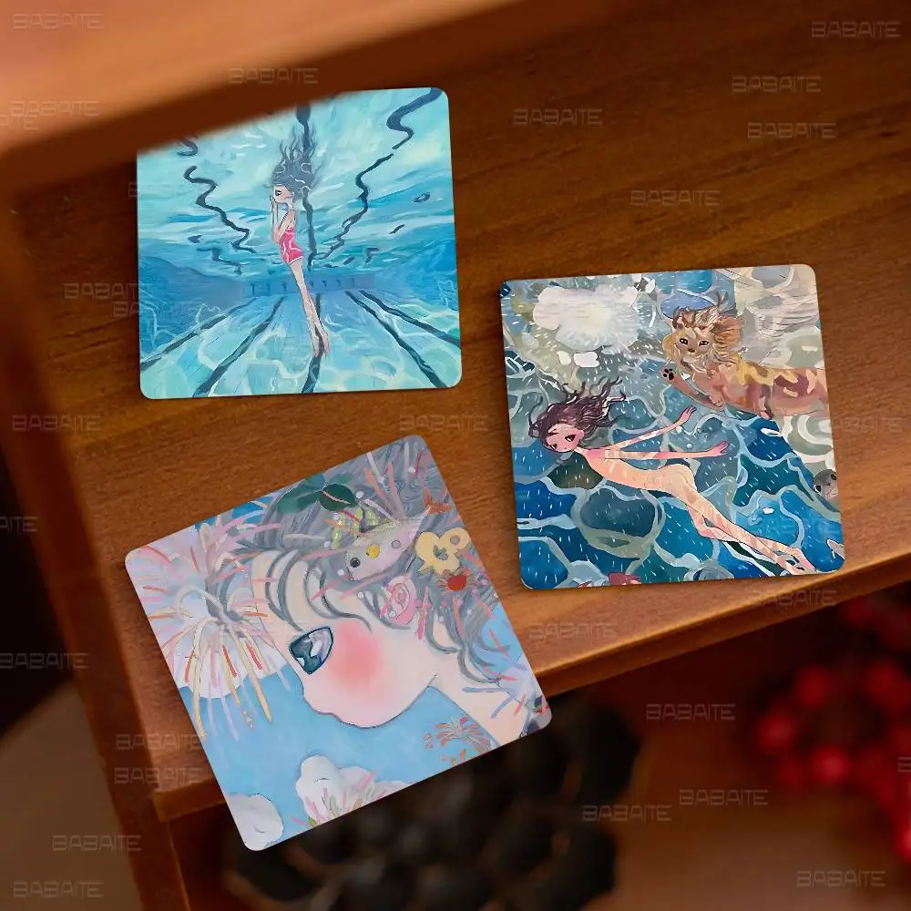 Aya Takano Cartoon 1pc Fridge Magnet Personalized Magnetic Photo Holder Durable Square Picture Surface Fridge Magnets