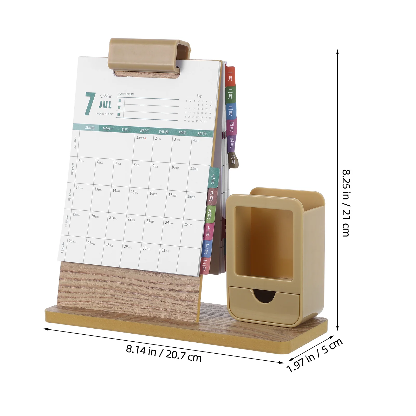 حامل القلم الرصاص الخشبي، منظم سطح المكتب، كوب تخزين الأدوات المكتبية من الخشب الصلب، حامل مكتبي مزخرف للمكتب والمنزل #5