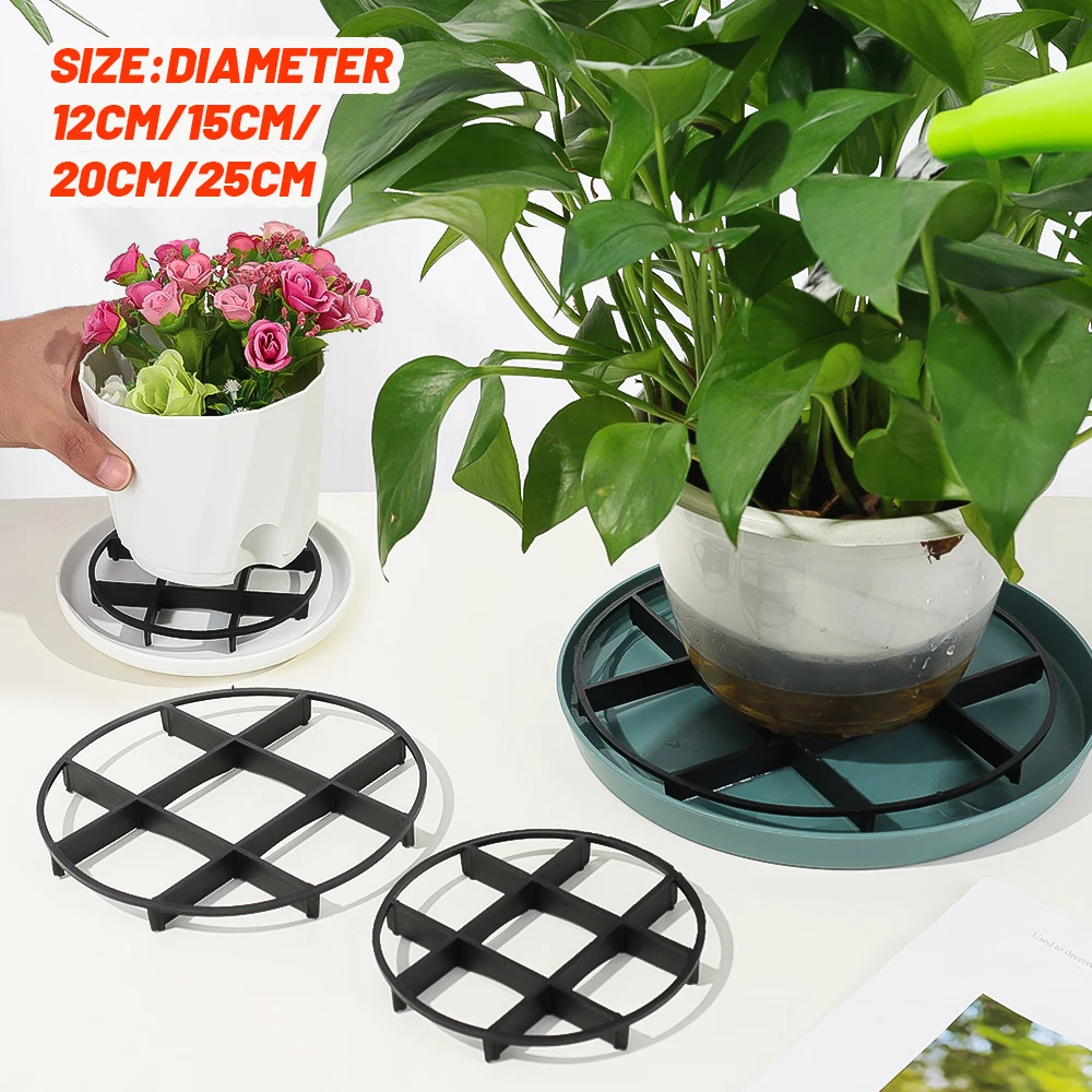 Flower Pot Tray Anti Rot Root Plastic Saucer Bracket Drip Plant Flowerpot Tray Indoor Outdoor Home Garden Supplies 12/15/20/25cm