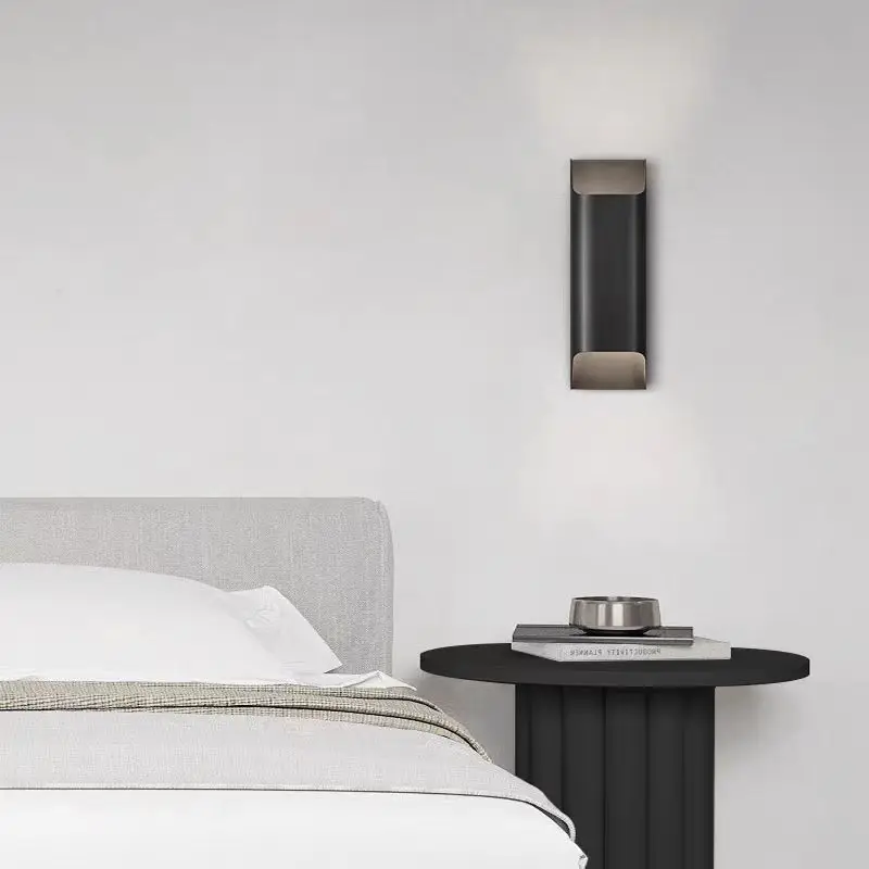 Copper LED Light Modern Minimalism Wall Lamp Living Room Bedroom Bedside Mood Lights High Temperature Baked Paint Lighting Lamps view 3