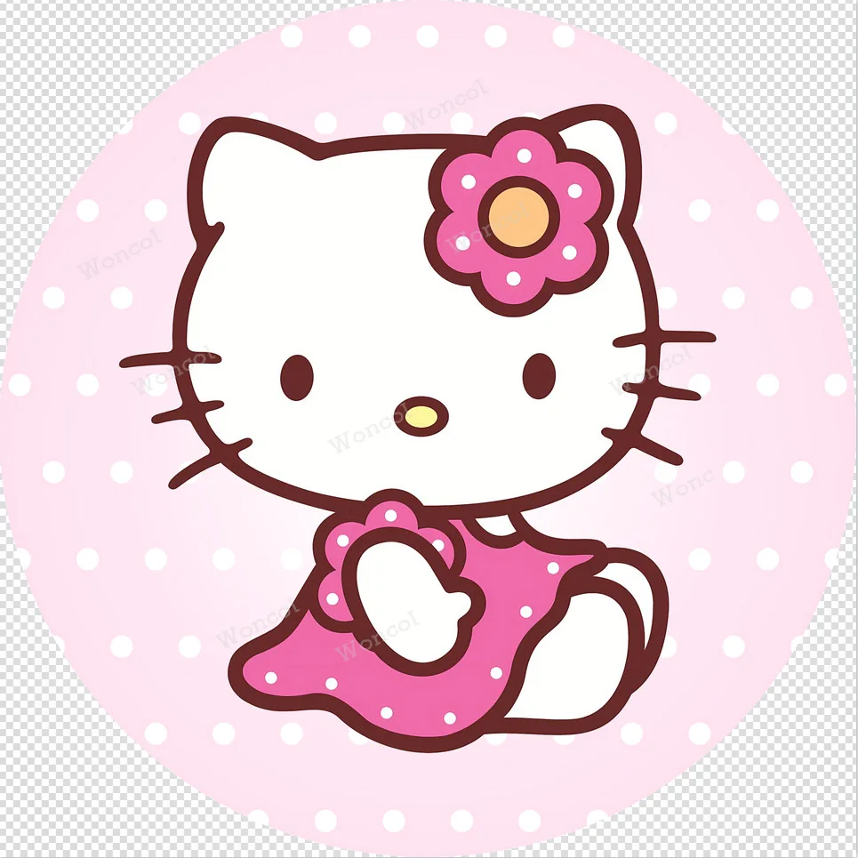 헬로 키티 원형 배경 어린이 생일 베이비 샤워 사진 배경 핑크, 원형 실린더 커버 장식, 포토콜 소품