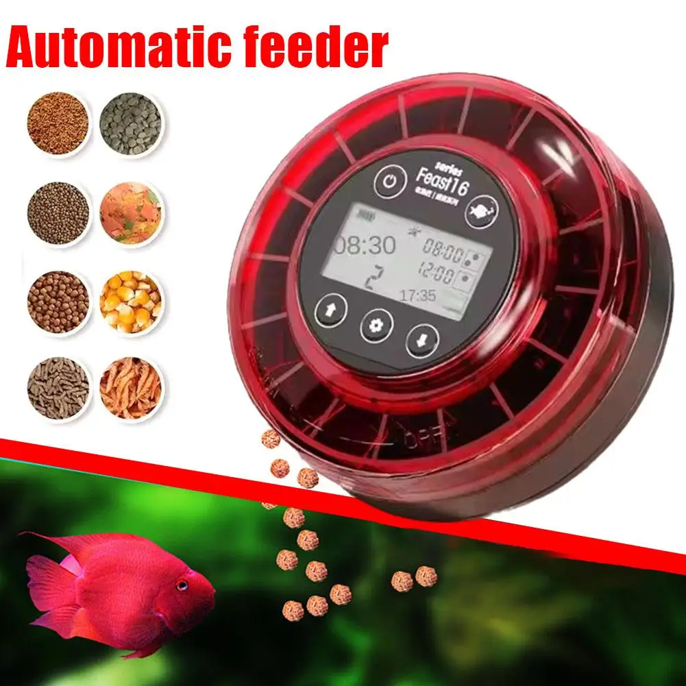 Automatic Fish Feeder For Aquarium Automatic Food Dispenser With Timer Rechargeable Timer Feeder With Lcd Display Method Fe K6f9