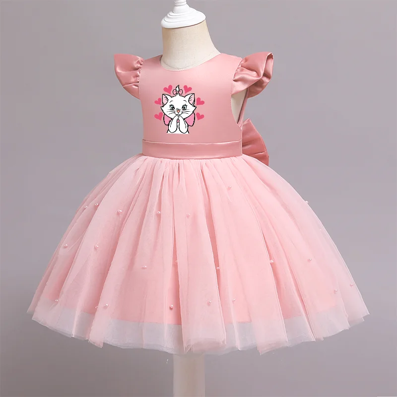 Marie Cat Elegant Princess Lace Dress Kids Dresses For Girls Vintage Children Birthday Party Dresses Christmas Clothes