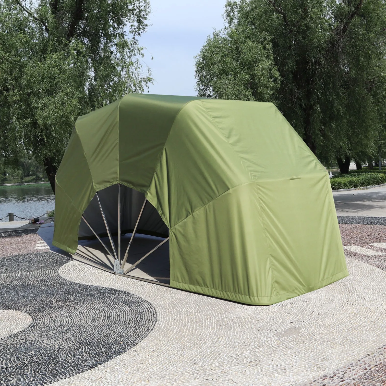 Harley Motorcycle Tent Car Cover Sunshade Rainproof and Sunscreen Car Shed Parking Shed Mobile Folding Garage Canopy