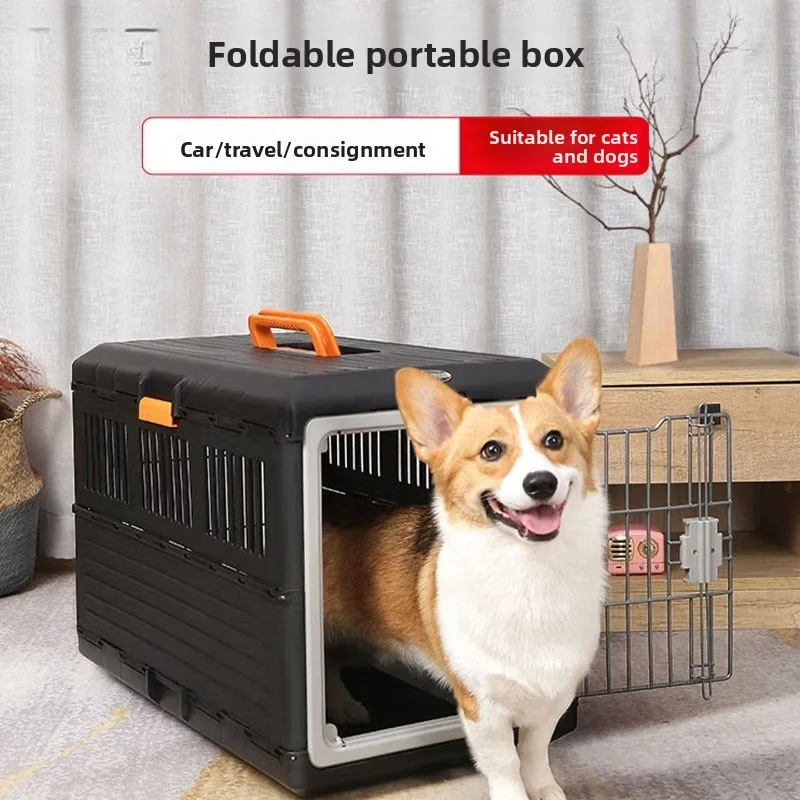 Pet folding car case, dog outing bag, portable trolley case, large-capacity cat bag.