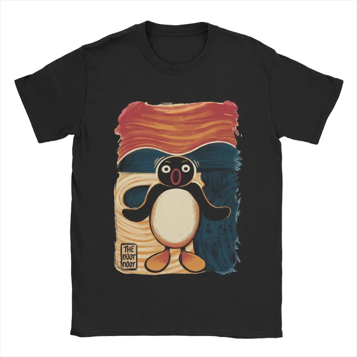 Noot Noot Scream Pingu T Shirt Men\'s 100% Cotton Funny T-Shirts Crewneck Tee Shirt Short Sleeve Tops Plus Size