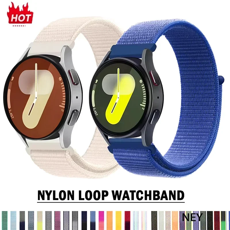 

Нейлоновый ремешок-петля для Samsung Galaxy Watch 7 6 4 FE classic/5 Pro/active 2, 20 мм/22 мм, браслет Huawei watch GT 3 4 pro, ремешок для часов
