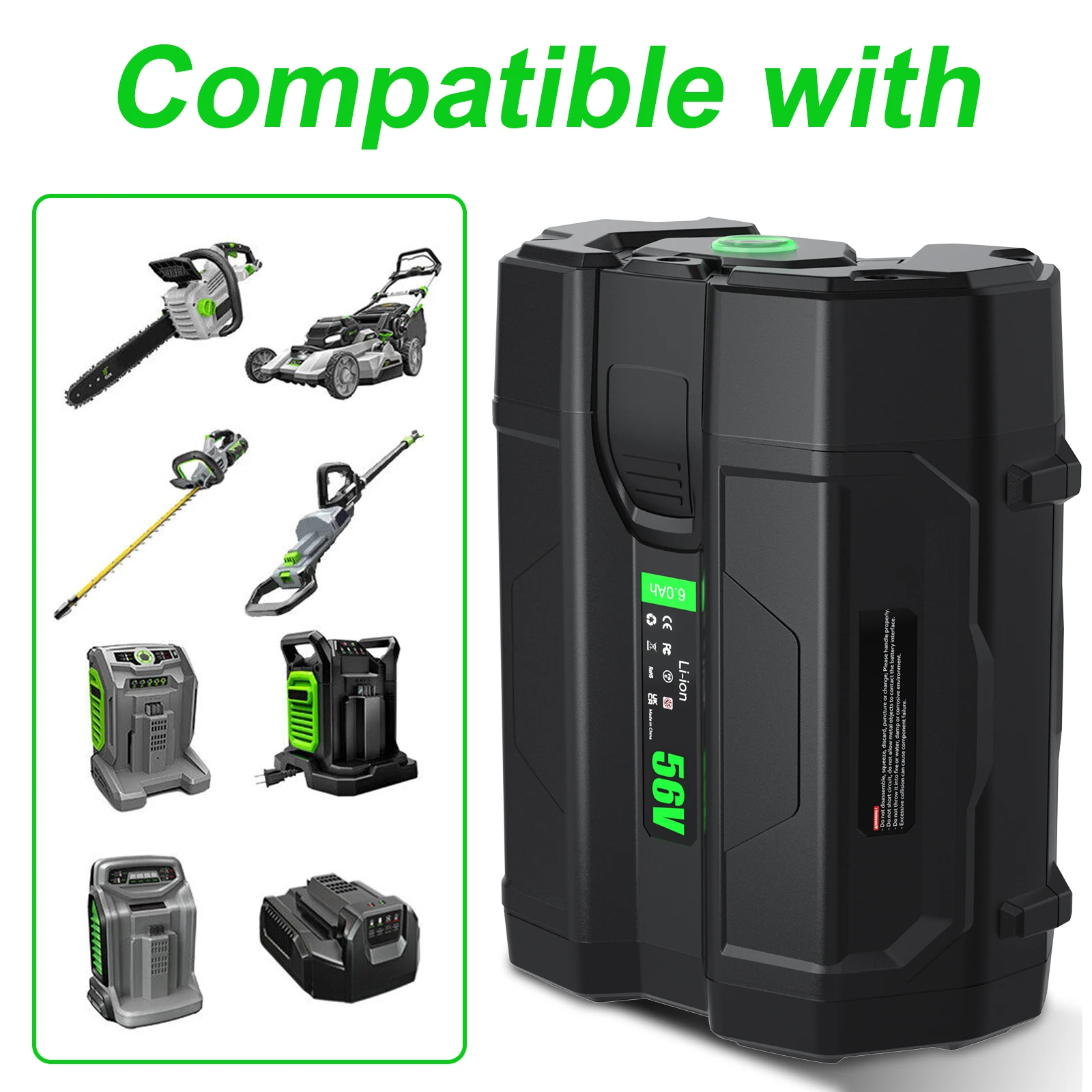 ل EGO BA2800 56 فولت 6000 مللي أمبير استبدال البطارية متوافق ل EGO BA2800T BA4200 BA4200T BA1400 BA1400T BA5600T BA2240 BA1120