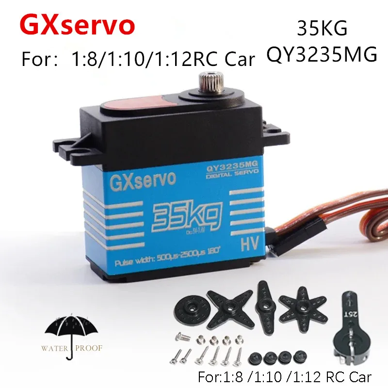 

GXservo высокоскоростной большой крутящий момент 35 кг металлическая Шестерня QY3235MG цифровой сервопривод для DIY Rc 1/8 1/10 грузовик робот Квадрокоптер автомобильный аксессуар