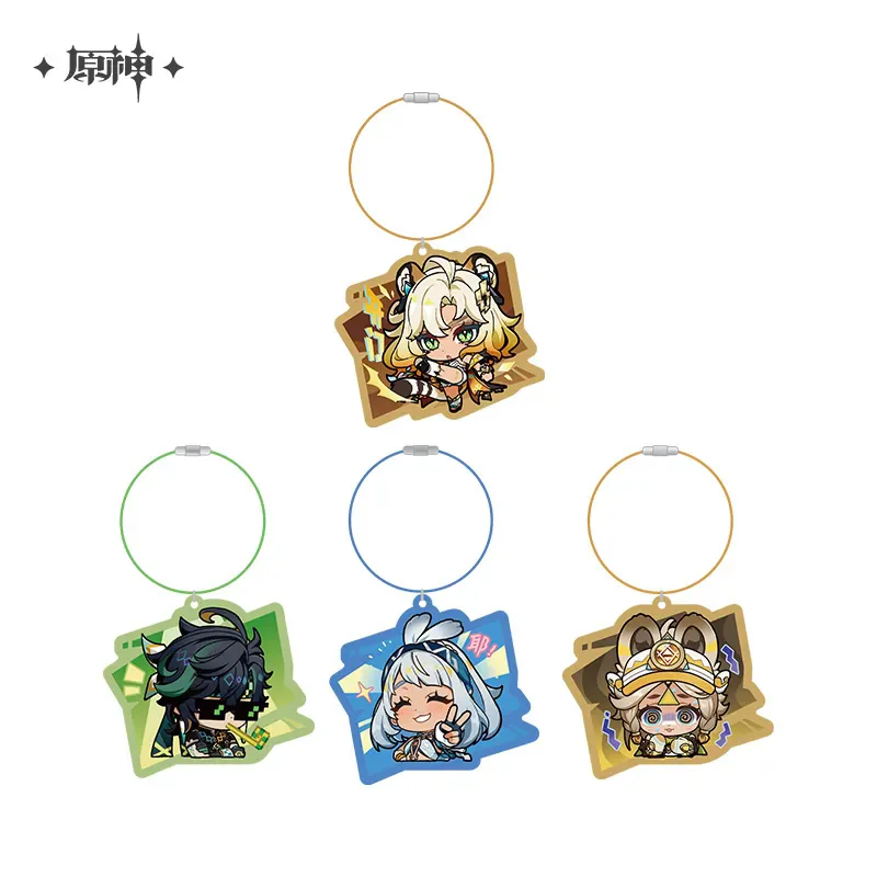 Genshin Impact Official Merch miHoYo Original Natlan Theme Series Q Version Pendant Kinich Mualani Kachina Badge Anime keychain