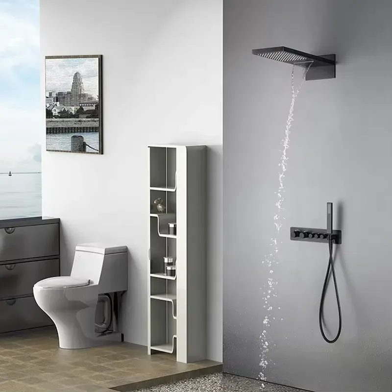 Wall Mounted Concealed Thermostatic Rain Shower Set Bathroom