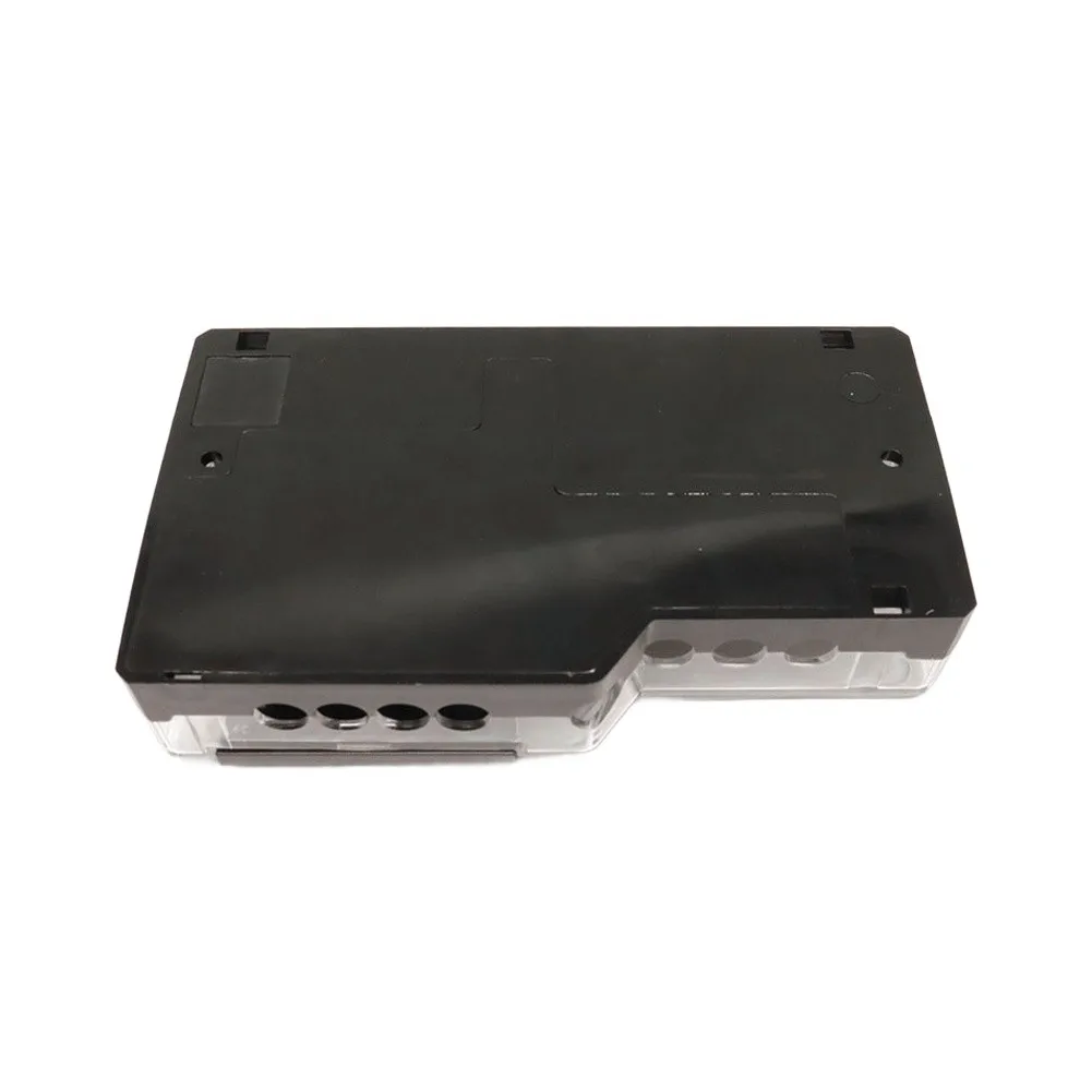 Car Audio 2-In-4-Out Fused Power Block with Digital Voltage Readout 12V Compatible and Red Blown-Fuse Indicator