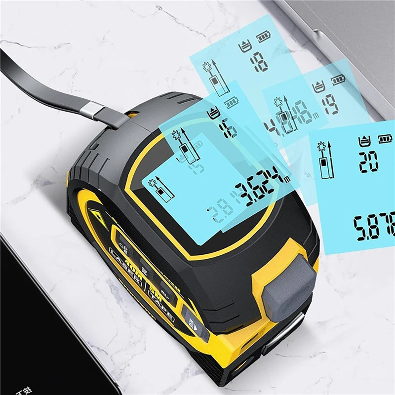 

3 in 1 5m Tape Ruler LCD Laser Distance Meter Multifunctional Laser Tape Measure 40M 60M Cross Line Laser Measuring Instruments
