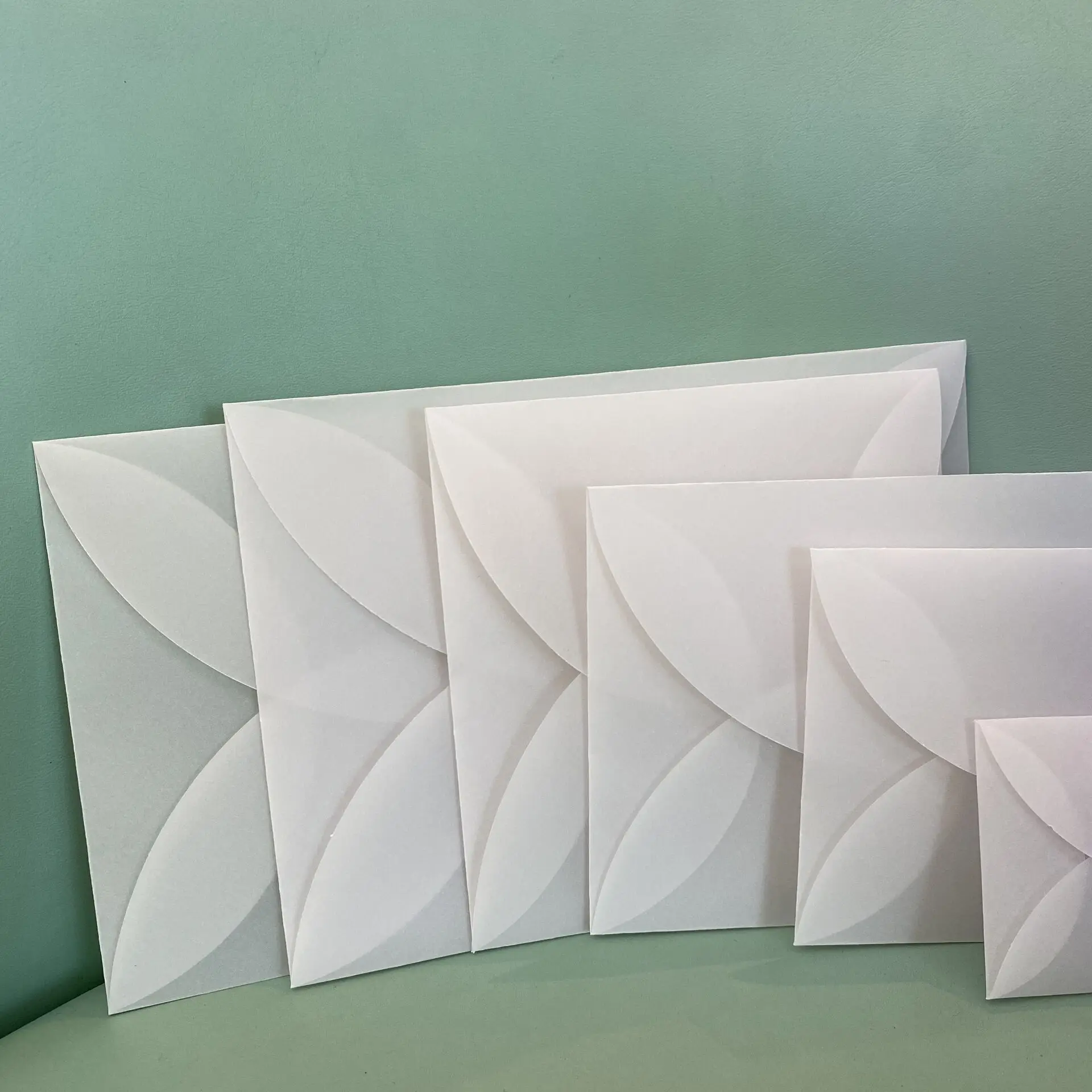 10pcs Multiple Sizes Translucent Sulfuric Acid Paper Envelopes, Used For DIY Postcard, Wedding Invitations, Silk Scarf Packaging