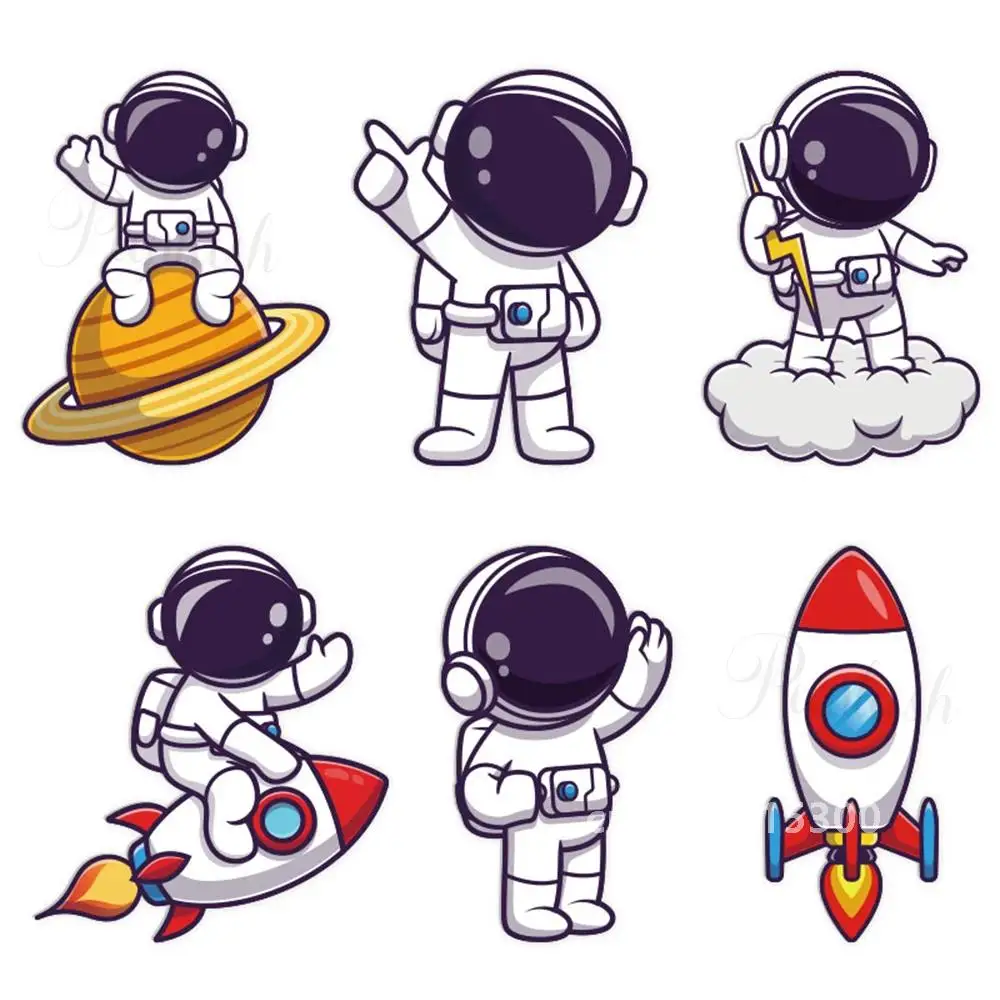 Astronaut Spaceman Cutouts Cardboard Backdrop Rocket Space Theme DIY Kids Birthday Baby Shower Party Background Photo Props