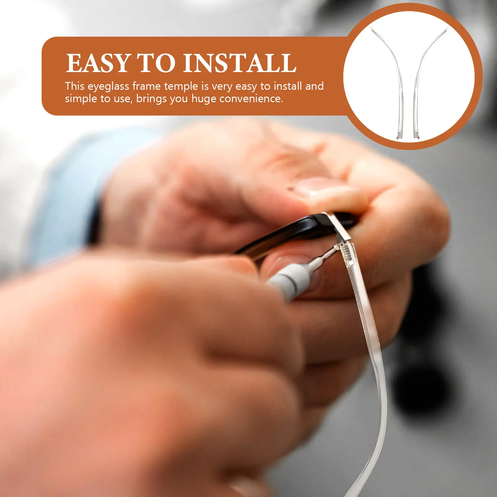 

1Pair Replacement Eyeglasses Temple Acrylic Glasses Arm Legs Wear Resistant Lightweight Comfortable for Eye Ear