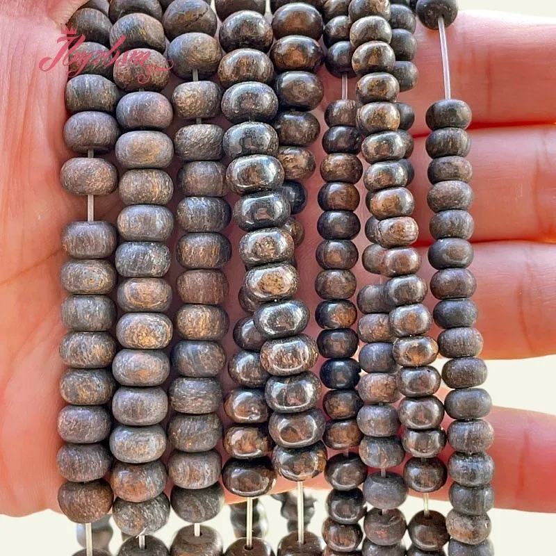 3x6mm 4x8mm Rondelle Shape Natural Brown Bronzite Stone Beads For DIY Earring Necklace Bracelets Jewelry Making Strand 15