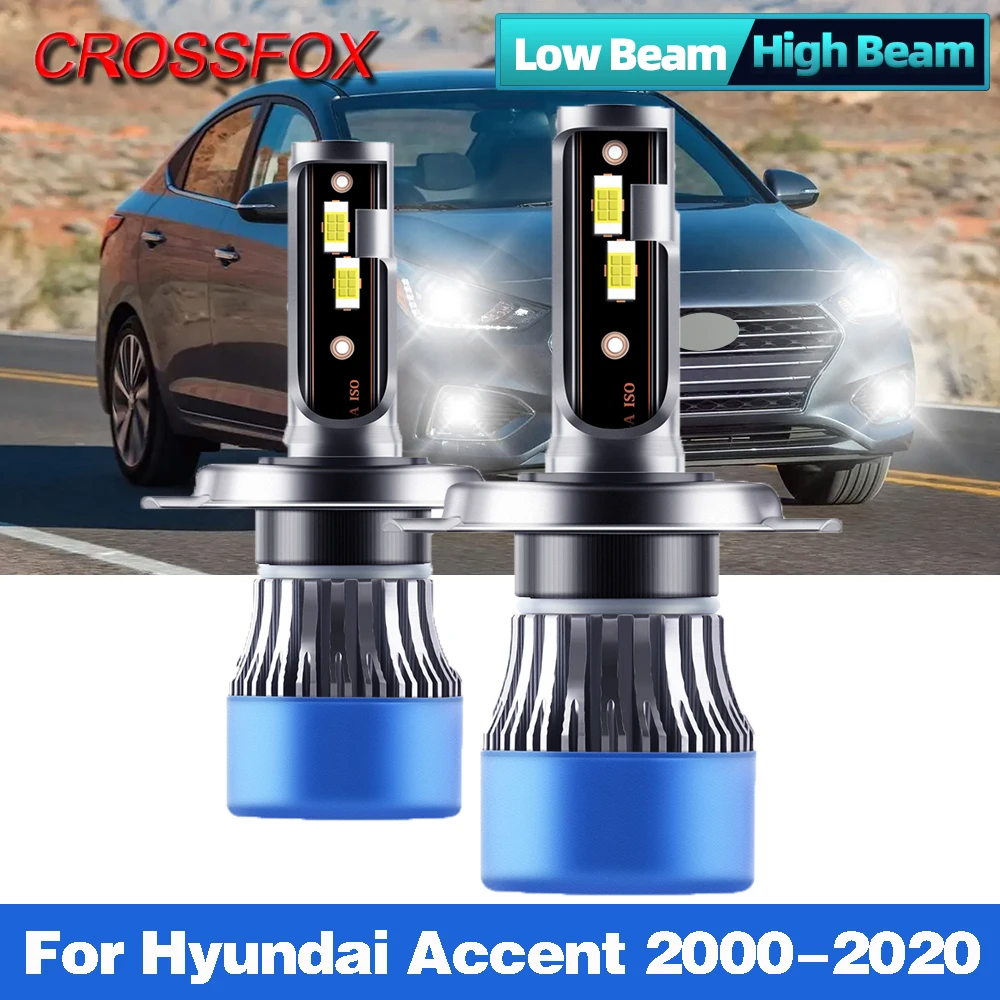 H4 LED Headlight Bulbs 20000LM Canbus Car Light Turbo Led Headlamps For Hyundai Accent 2000-2014 2015 2016 2017 2018 2019 2020