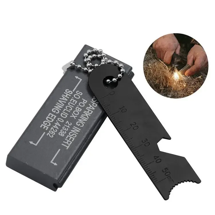 New Wilderness Survival Portable Flint Kit - Magnesium Fire Starter Stick with Wooden Handle for Camping Outdoor Equipment Tool