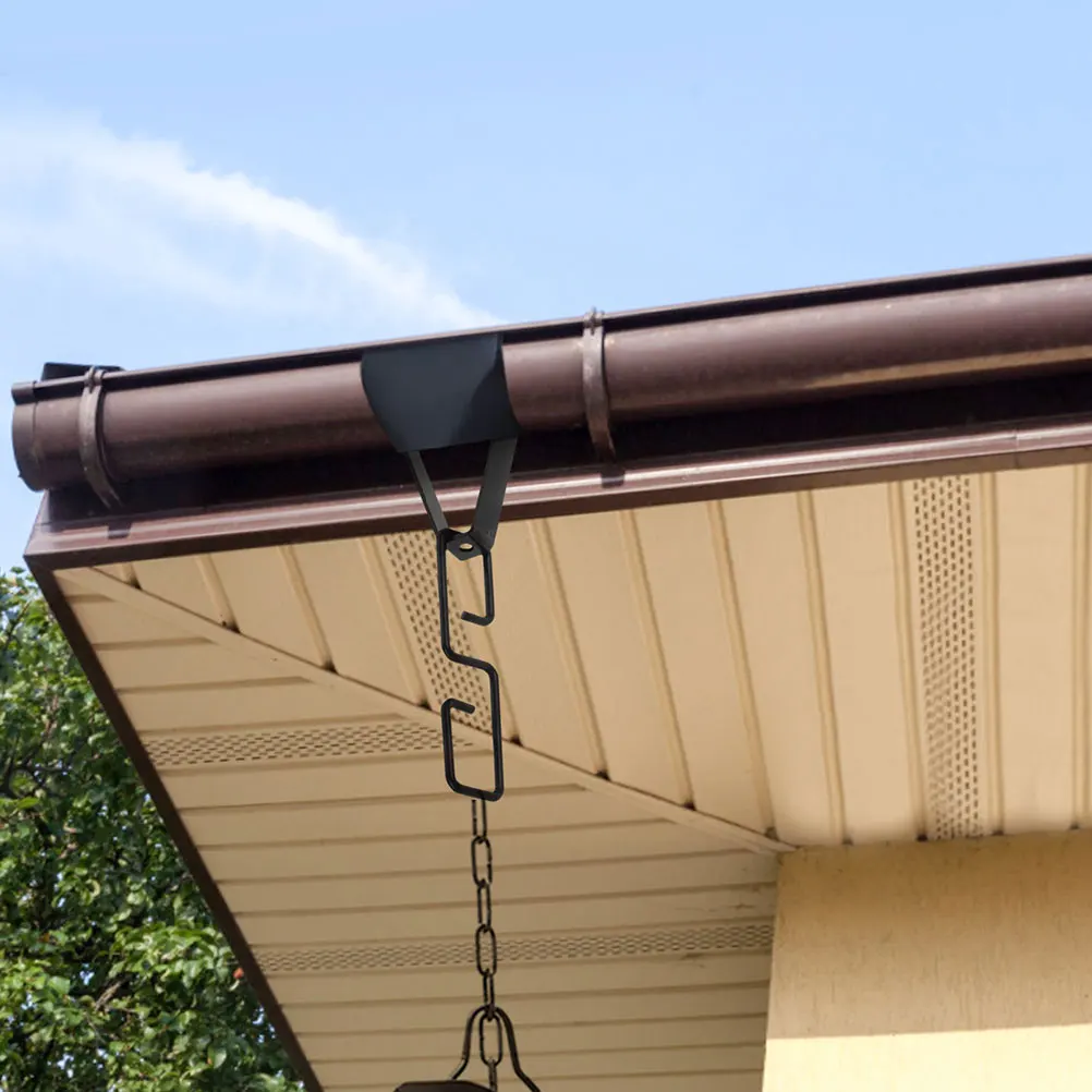

3Sets Rain Chain Gutter Adapter Iron Hooks Drainage Outdoor Use Easy Install Metal Rain Chain Installation Hook Connector