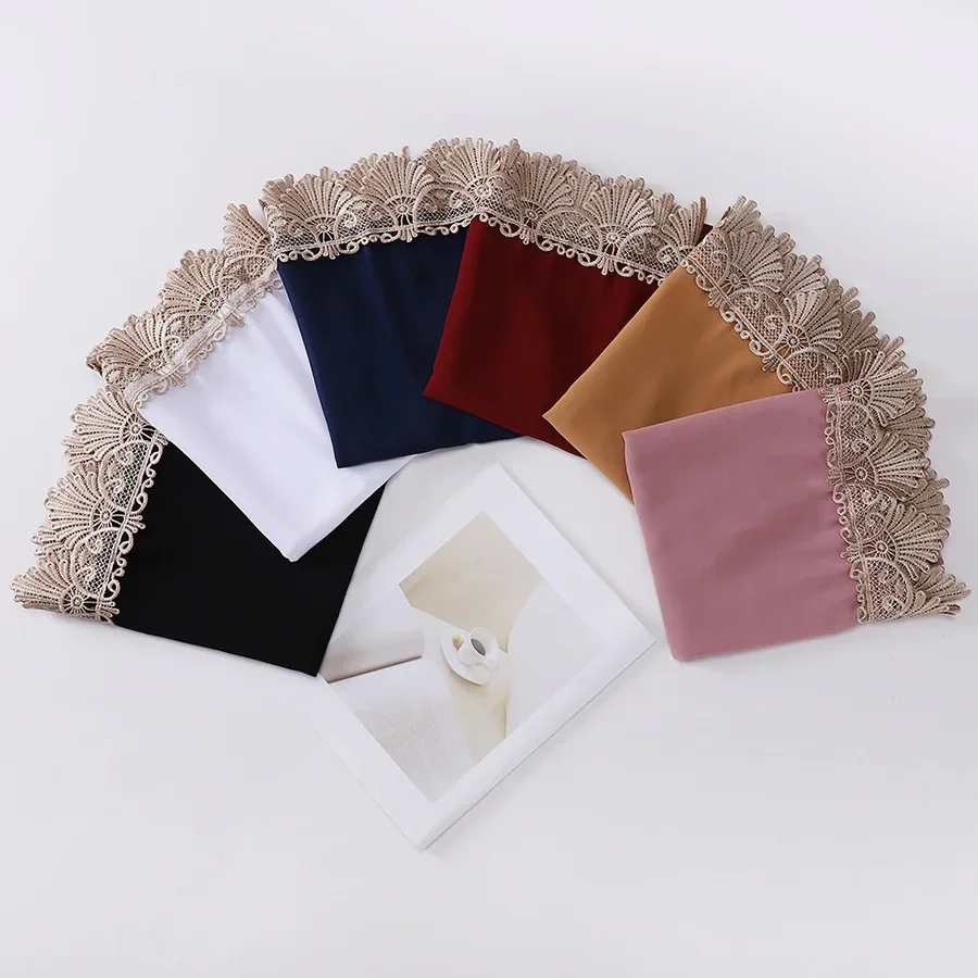 New pearl chiffon lace head scarf