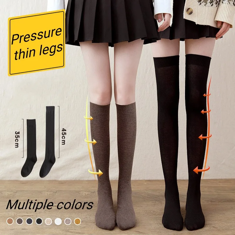 

Autumn Winter Womens Thigh High Socks Cotton Over The Knee Socks Knit Warm Tall Performance Pantyhose high tube stockings