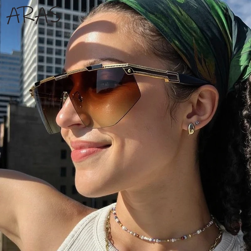 

Oversized Sports Wrap Around Sunglasses Women 2025 Luxury Brand Steampunk Shield Goggle Mask Sun Glasses For Lady UV400 Shades