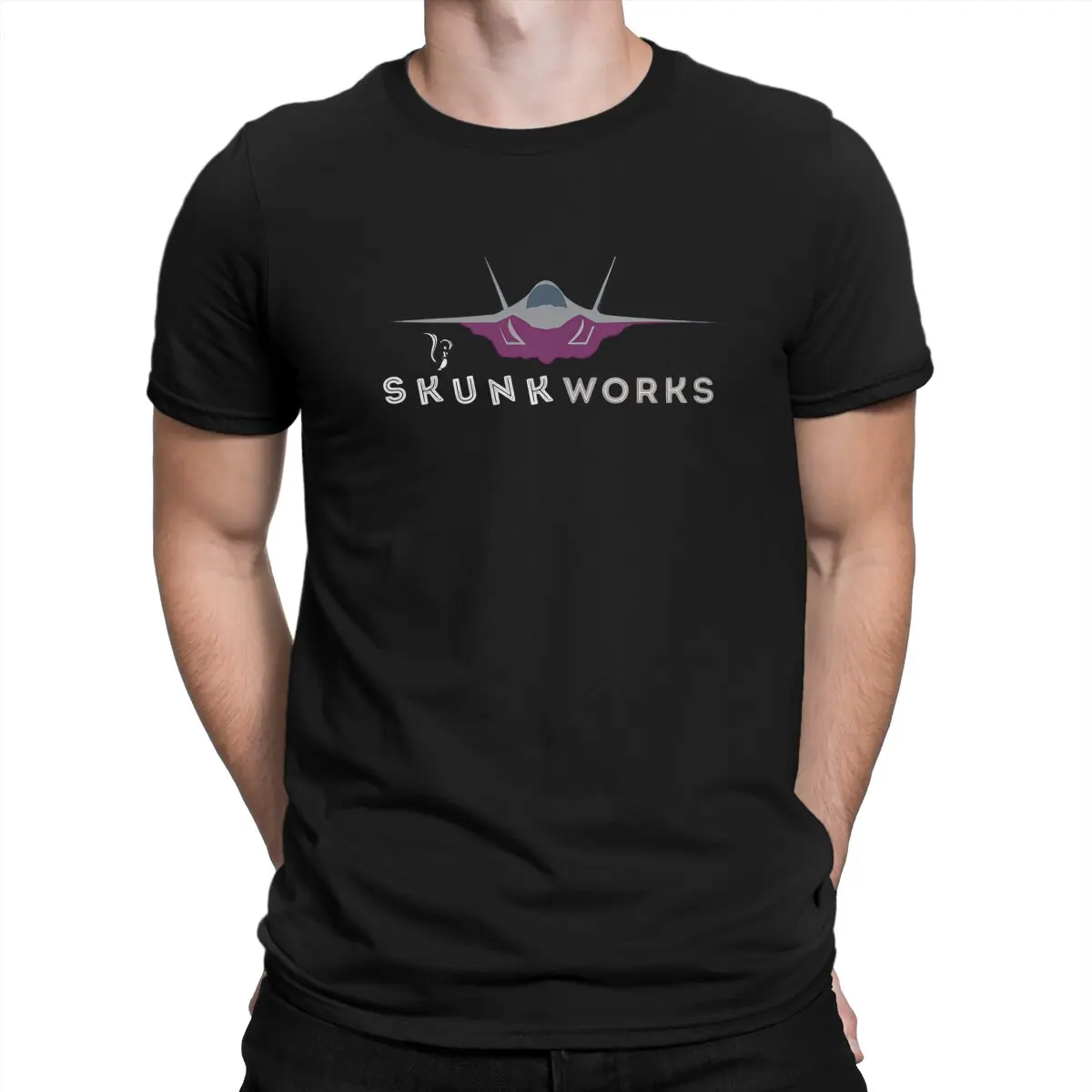 Men Texted Skunk Works T Shirt F35 Cotton Clothing Awesome Short Sleeve Crewneck Tee Shirt Summer T-Shirt