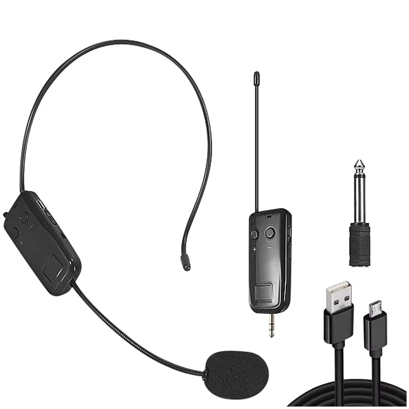 

2.4G Head-Mounted Wireless Lavalier Microphone Transmitter And Receiver For Amplifier Voice Speaker Teaching Tour Guide-AC37