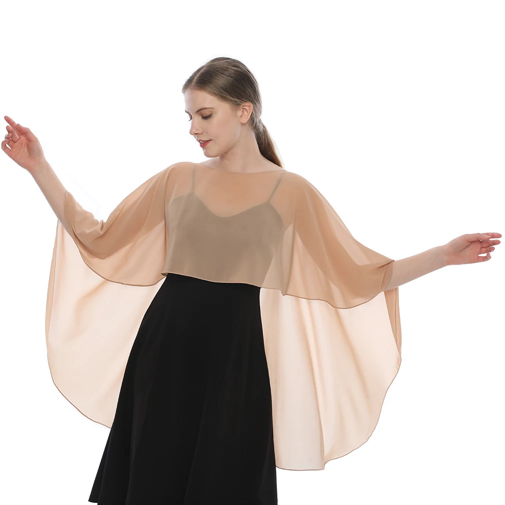 Womens Soft Chiffon Capes Shawl Ladies Evening Wedding Capes Shrug Ladies Bridal Lightweight Long Shawl and Wraps Dress Cover Up