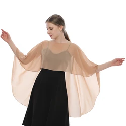 Womens Soft Chiffon Capes Shawl Ladies Evening Wedding Capes Shrug Ladies Bridal Lightweight Long Shawl and Wraps Dress Cover Up