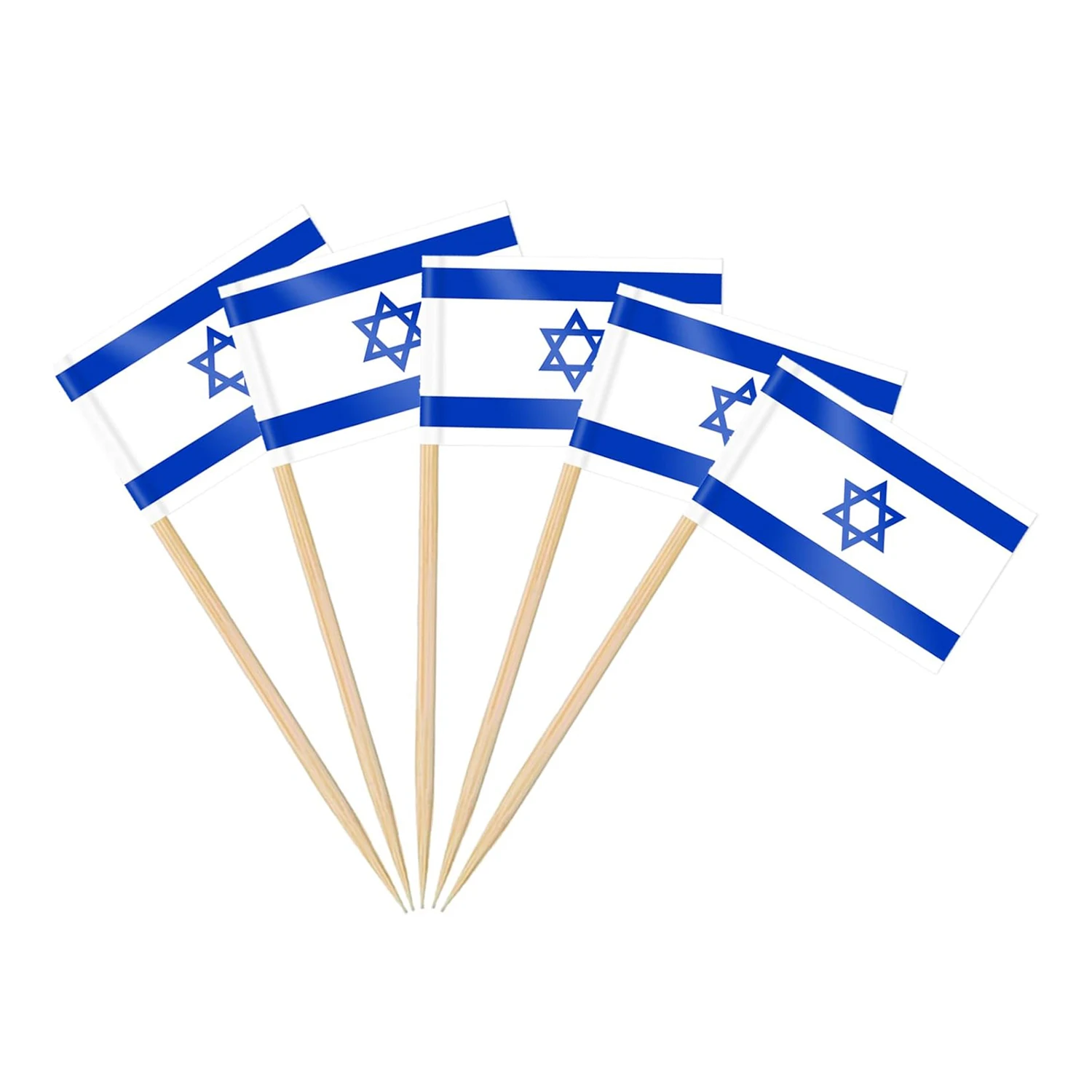 

100 Pcs israel Toothpick Flags, israel flag Cupcake Toppers Pesach Decorations, Mini Israeli Flag Cocktail Party Decorations