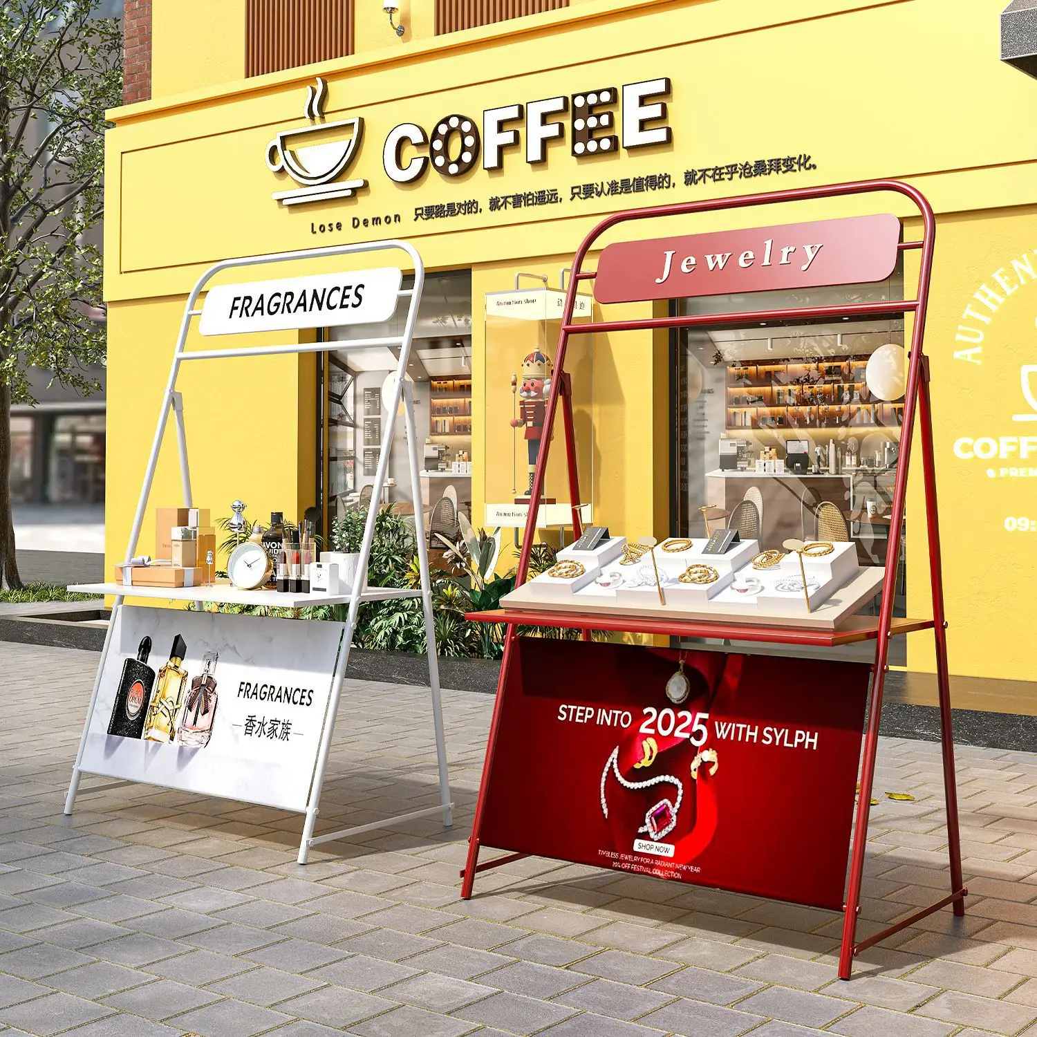 Night market food street stall outdoor market movable stall sales shelf Internet celebrity commercial snack display stand