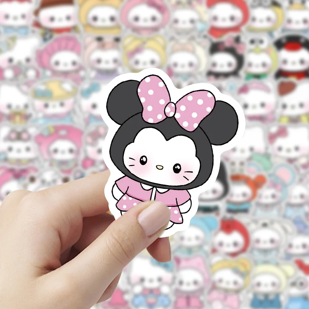 10/30/50/100PCS Cute Sanrio Hello Kitty Cartoon Funny Graffiti Sticker for Laptop Luggage Guitar Waterproof Decal Kids Toy