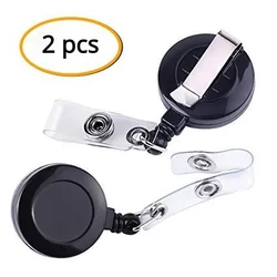 2 pz/set Black Badge Reel Chest ID Tag Pass Work Card Clip Badge Holder portachiavi Working perease Case Clip Badge Card Holder Reel