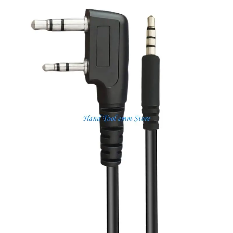 

H37F K to 3.5mm Sound Adapters Cable Push To Talk Button 1.2m PTT Allowed K Headsets for Walkies Talkies Headphone Connection