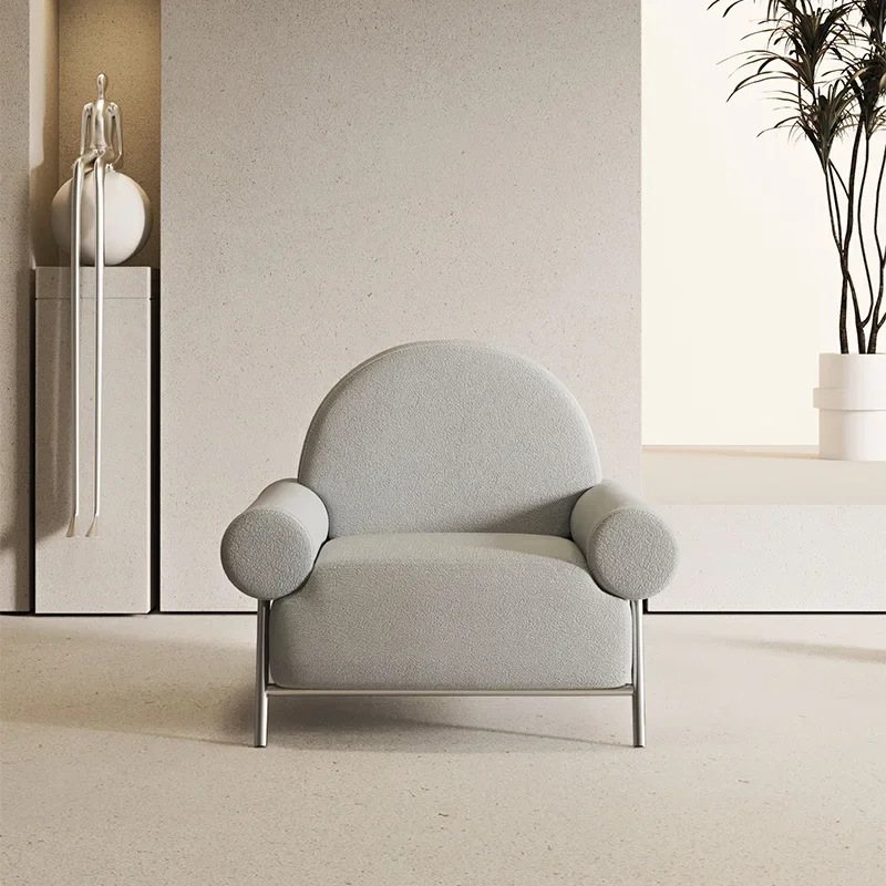 

Nordic Light Luxury Lamb Fleece Living Room Hotel Leisure Chair Fabric Minimalist Style Designer Small Unit Single Sofa Chair