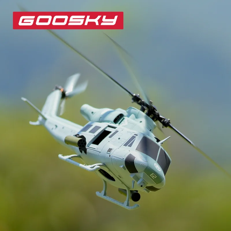 GOOSKY E2 RC Helicopter 1:35 UH-1Y Scale 2.4G 6CH Dual Brushless Direct Drive Motor BNF / RTF with GTS Flight Control System