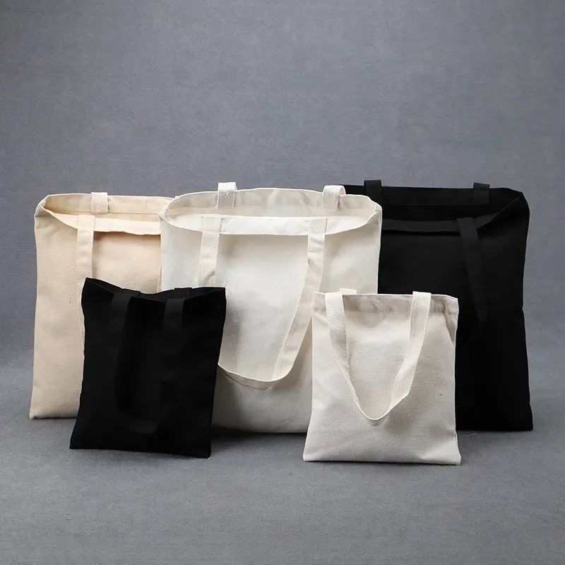 SL-04  Large Capacity Canvas Shopping Bags Folding Eco-Friendly Cotton  DIY Shoulder Bag Grocery Handbag