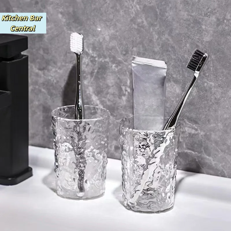 Plastic Mouthwash Cup With Handle For Bathroom Toothbrush Holder_voghion.com