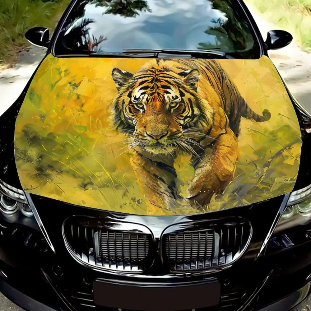 

Forest King fierce beast tiger domineering car hood vinyl sticker, interpreting the style of the king of beasts