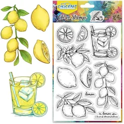 Lemons Clear Stamps Lemon Juice Transparent Silicone Stamps Lemon Flowers Lemon Slices Silicone Clear Stamp for Cards Making DIY