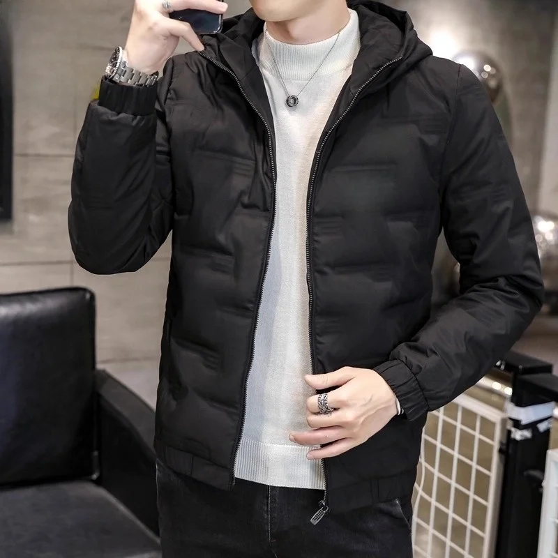 Men's down Jaet 2025 New Winter Hat Inteated Lightweight Warm ort Cotton Clothes Men's Winter Faion Thin Warm Coat