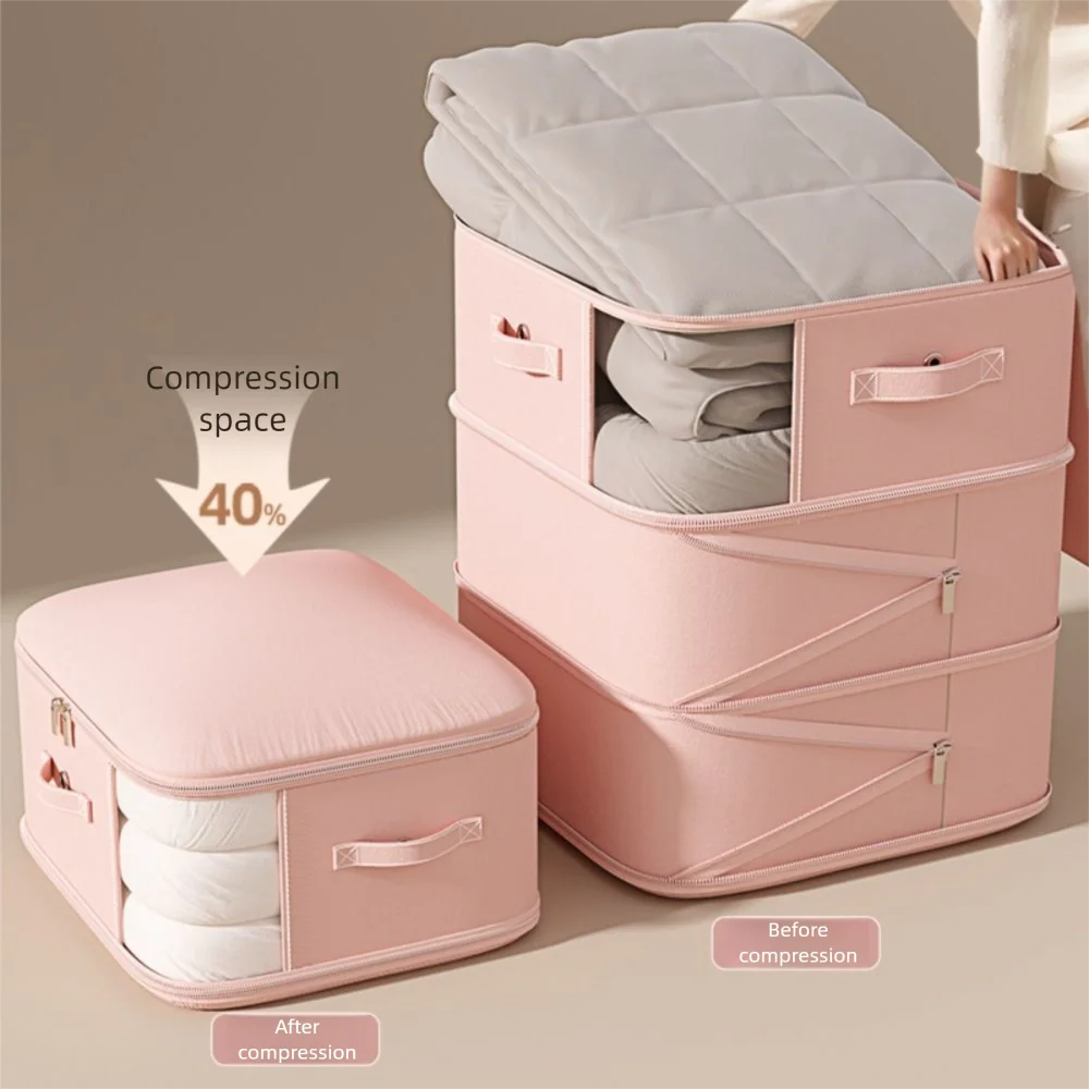 

Large Capacity Compression Storage Bag Visual Window Foldable Cotton Quilt Storage Bag Ultra Space Saving Moisture-proof