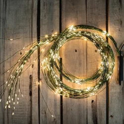 600LED Green Cable Waterfall Lamps Outdoor Fairy String Christmas Tree Lights For Wedding Party Curtain Street Garlands Holiday