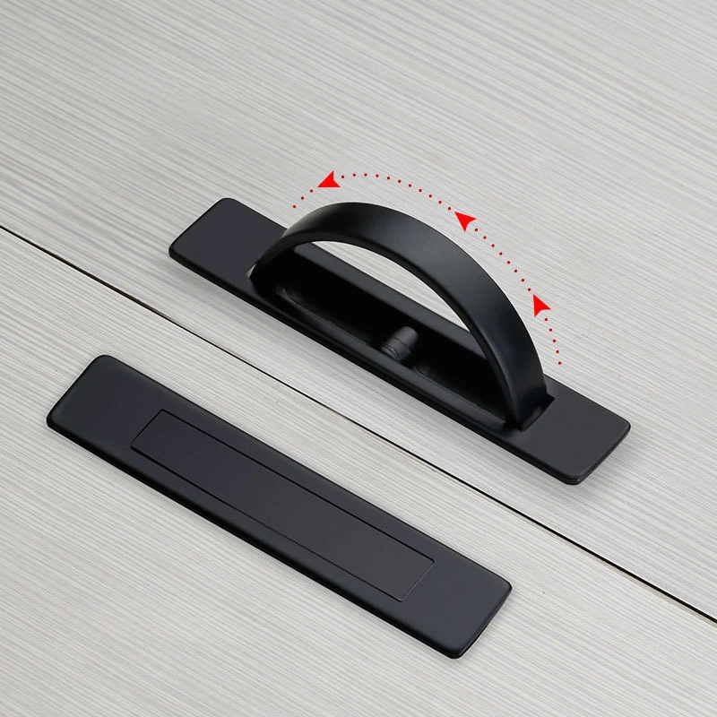 WEPICK 2PCS/SET Rotary Hidden Handle Recessed Tatami Handles Rotate Floor Cabinet Hidden Sliding Door Handles Mobile Hardware