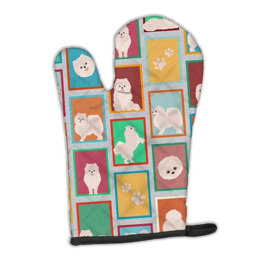 

Lots of White Pomeranian Oven Mitt Heat Resistant Thick Oven Mitt for Hot Pans and Oven Kitchen Mitt Protect Hands Cooking Baki