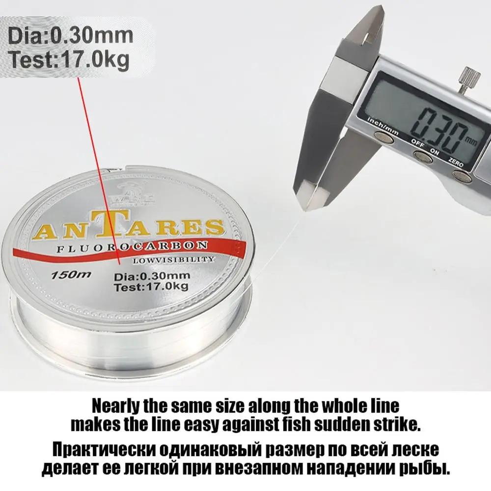 150m Clear Fishing Line 0.2-0.6mm 10kg-41kg Fluorocarbon Coated Invisible Fish Line Super Strong Nylon Carp Fishing Wire Pesca